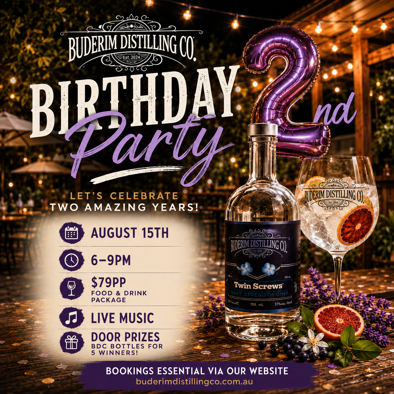 Buderim Distilling Co's 2nd Birthday Party